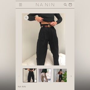 NA NIN Cotton Black Townes Trousers NWOT